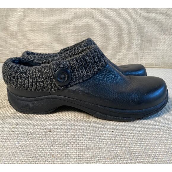 Dansko KENZIE Clogs, Warm Knit uppers, Black Leather, Ladies Size 42, (12) - Picture 3 of 9